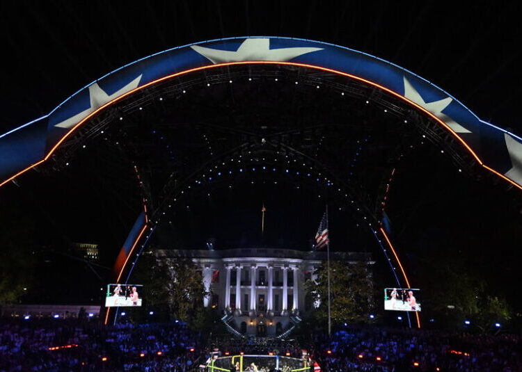 For His 80th Birthday, Trump Brought a Cage Match to the White House Lawn