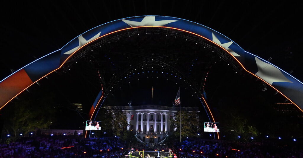 For His 80th Birthday, Trump Brought a Cage Match to the White House Lawn