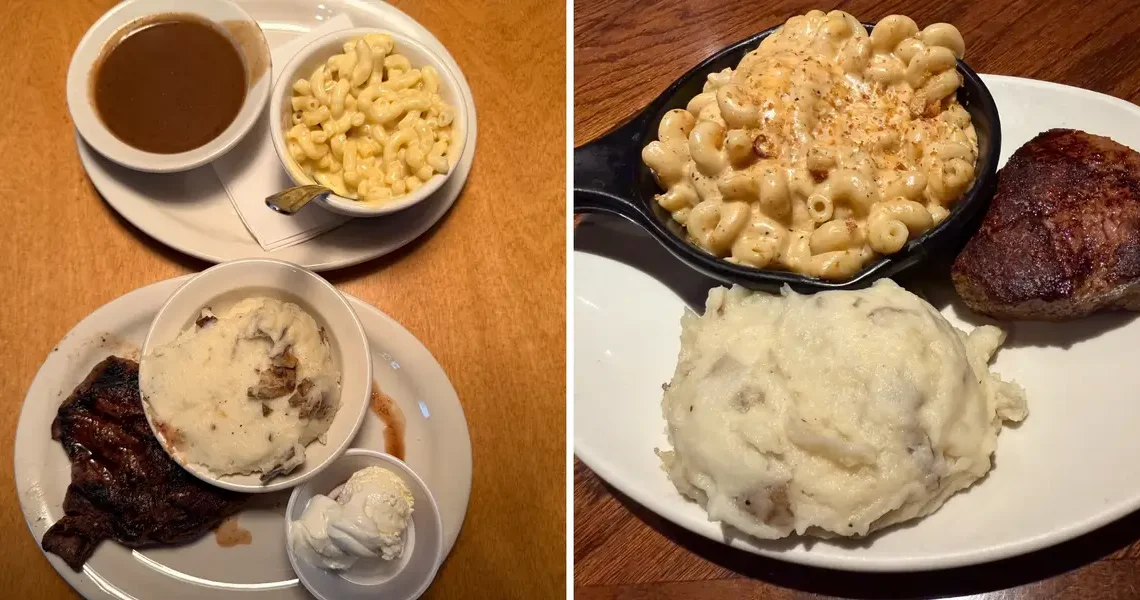 I ordered the same meal at Texas Roadhouse and Outback Steakhouse. The winning chain had lower prices and better bread.