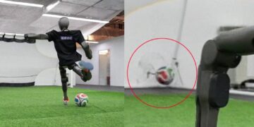 Humanoid Robot Kicks Soccer Ball So Hard It Smashes Hole in Wall