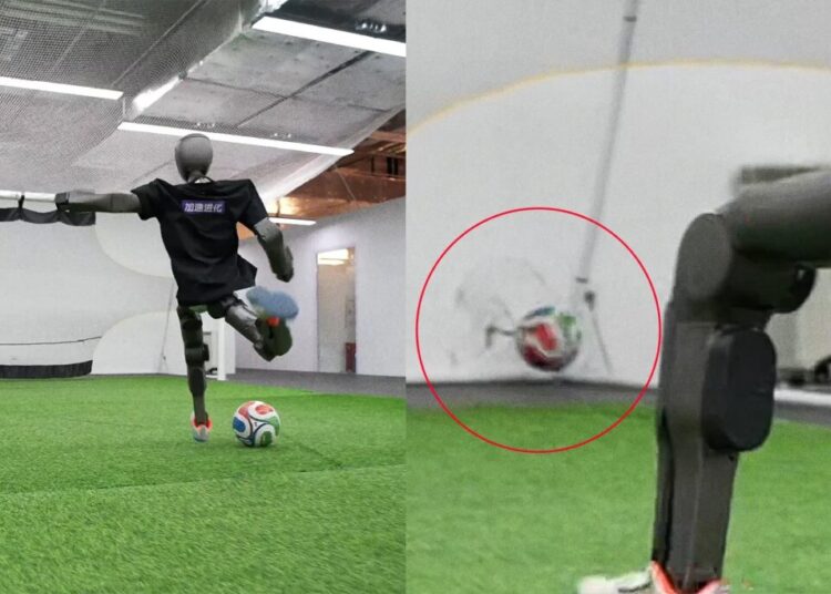 Humanoid Robot Kicks Soccer Ball So Hard It Smashes Hole in Wall