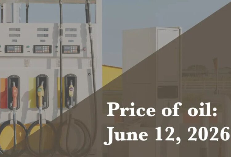 Current price of oil as of June 12, 2026