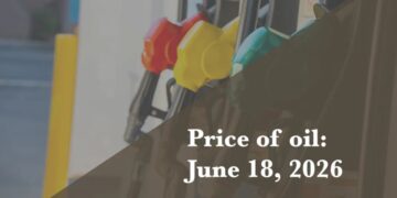 Current price of oil as of June 18, 2026