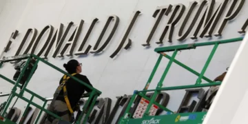 ‘Trying to hide’: Kennedy Center refuses to take tarps off where Trump’s name was removed
