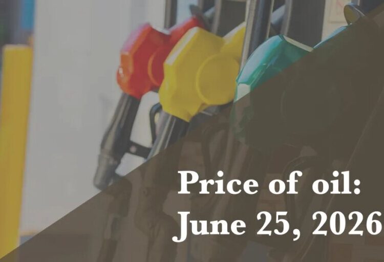 Current price of oil as of June 25, 2026