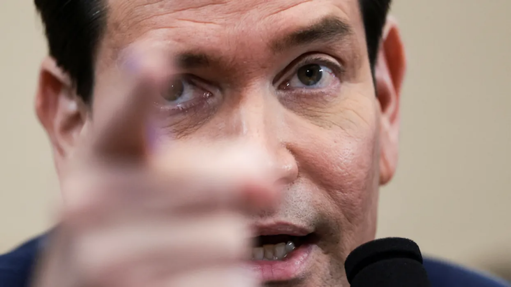 Stammering Marco Rubio caught off guard by question about who joined his UAE meeting