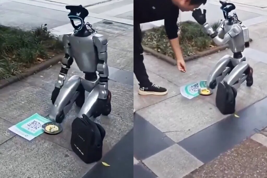 Robot Seen on Street Begging for Change