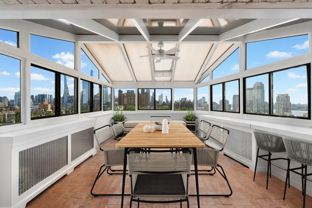 The solarium features dining with a billion dollar view
