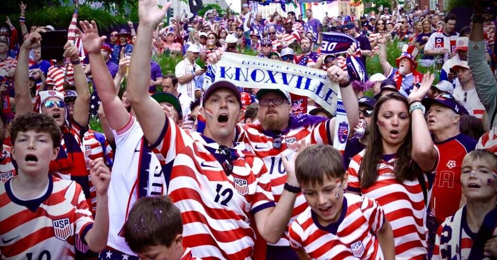 Chanting and Celebrating, U.S. Soccer Fans March to the Match