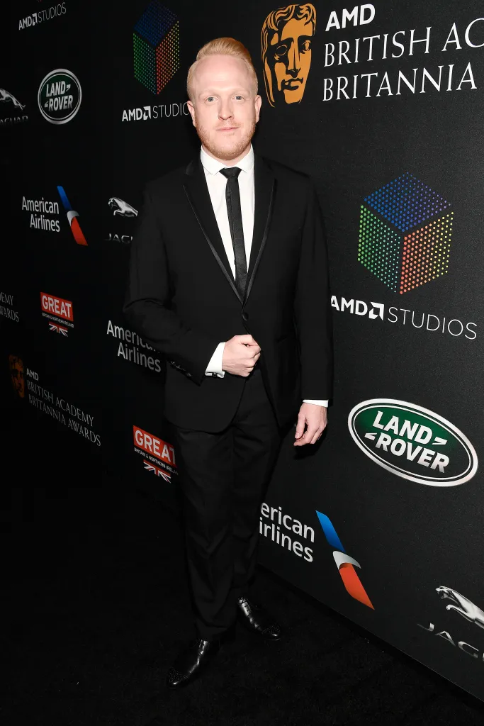 Owain Rhys Davies on the red carpet at the 2017 AMD British Academy Britannia Awards.