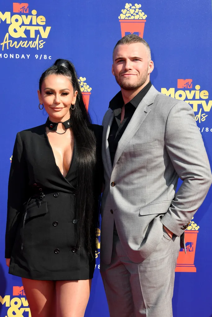 Jenni Farley and Zack Clayton Carpinello attend the 2019 MTV Movie and TV Awards.