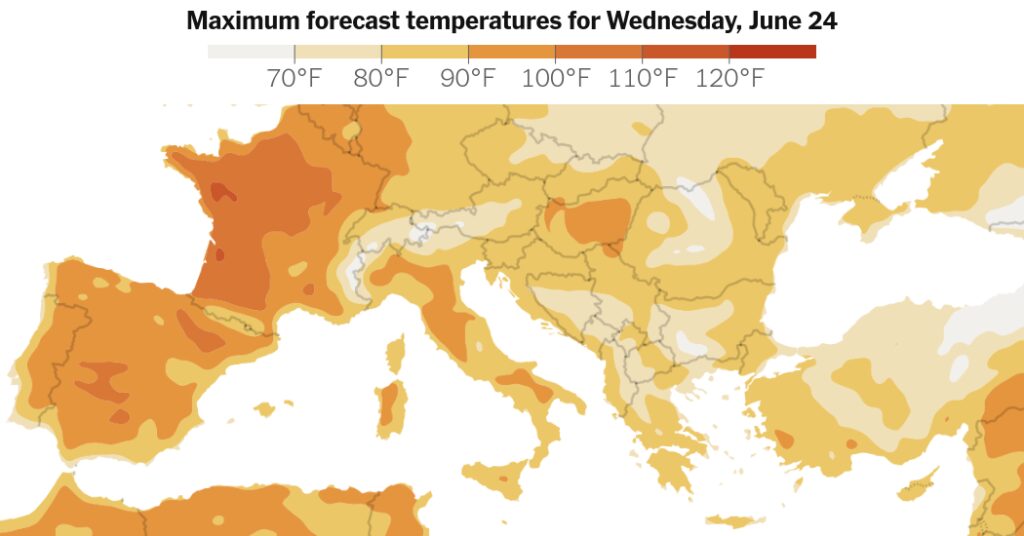 Western Europe, Sweltering Under Record Heat, Braces for More