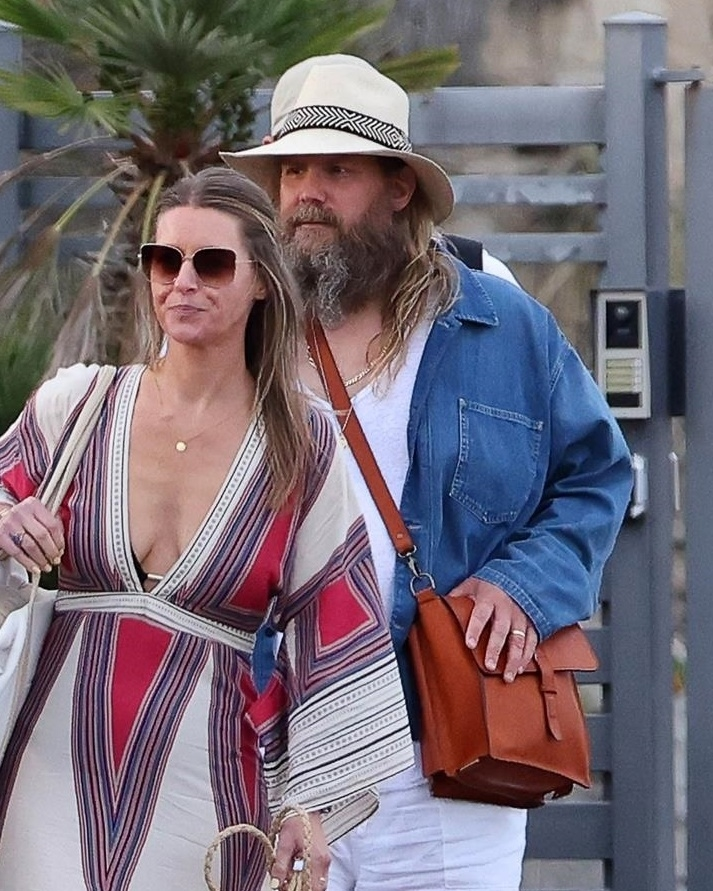Chris Stapleton and Morgane Stapleton attend Dua Lipa and Callum Turner's wedding weekend in Italy