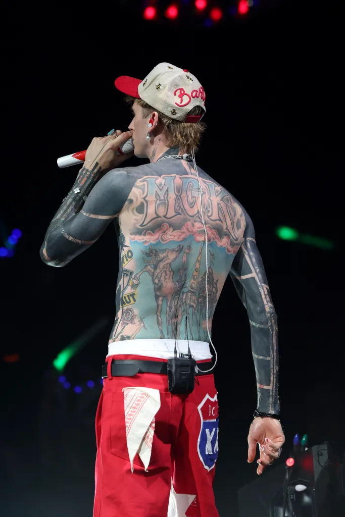 MGK performs during the iHeartRadio Y100's Jingle Ball 2025.