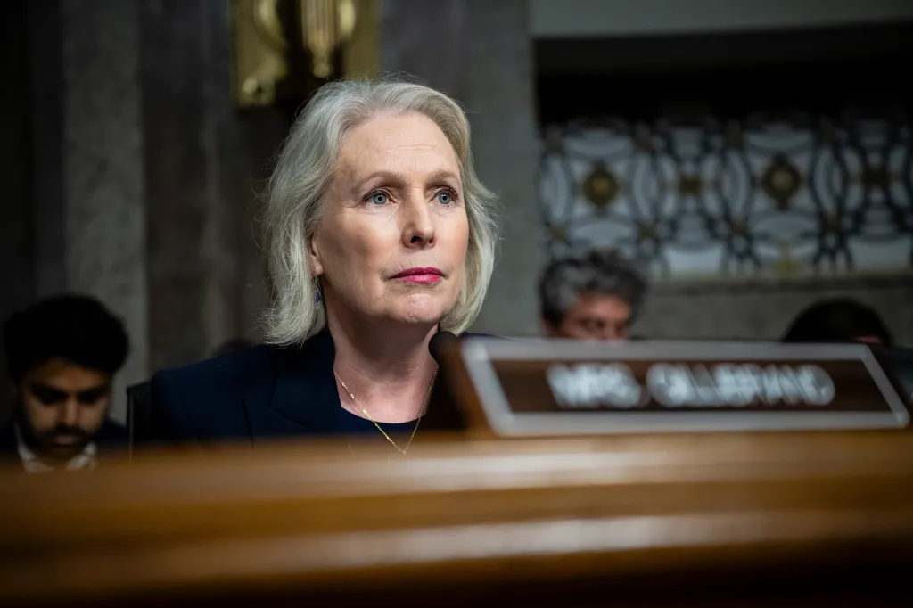 Senator Kirsten Gillibrand (D-NY) at a Senate Armed Services Committee hearing.