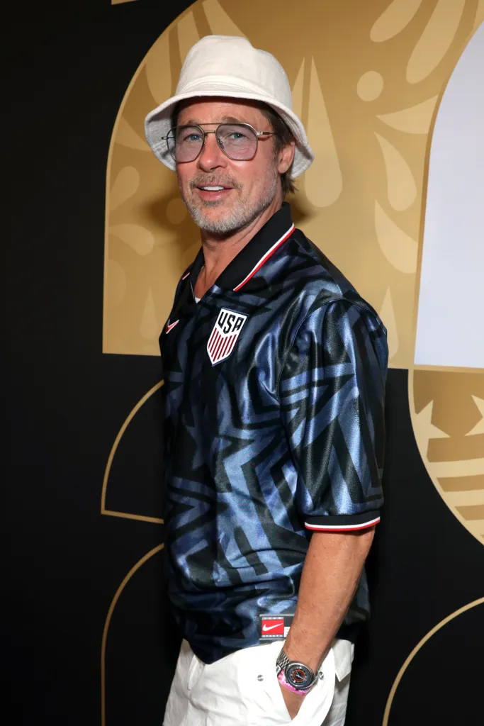 Brad Pitt attends the FIFA World Cup 2026 Group D match between Türkiye and USA.