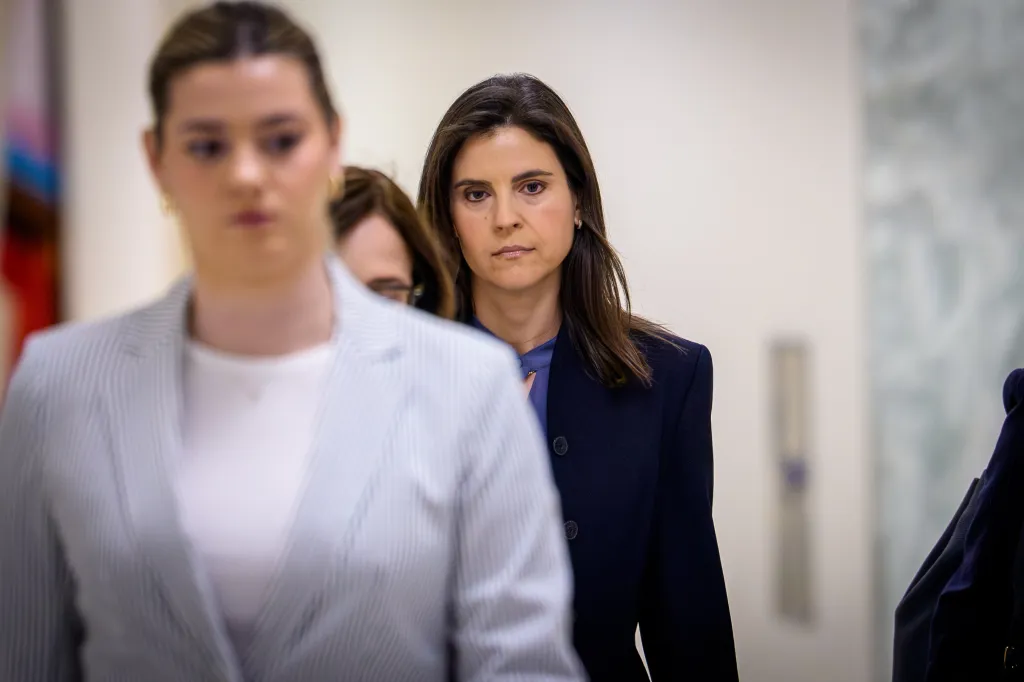Jeffrey Epstein's former assistant Sarah Kellen at a closed-door interview with the House Oversight Committee.