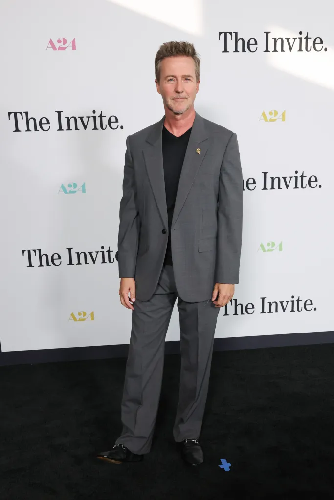 Edward Norton attends the Los Angeles premiere of A24's 