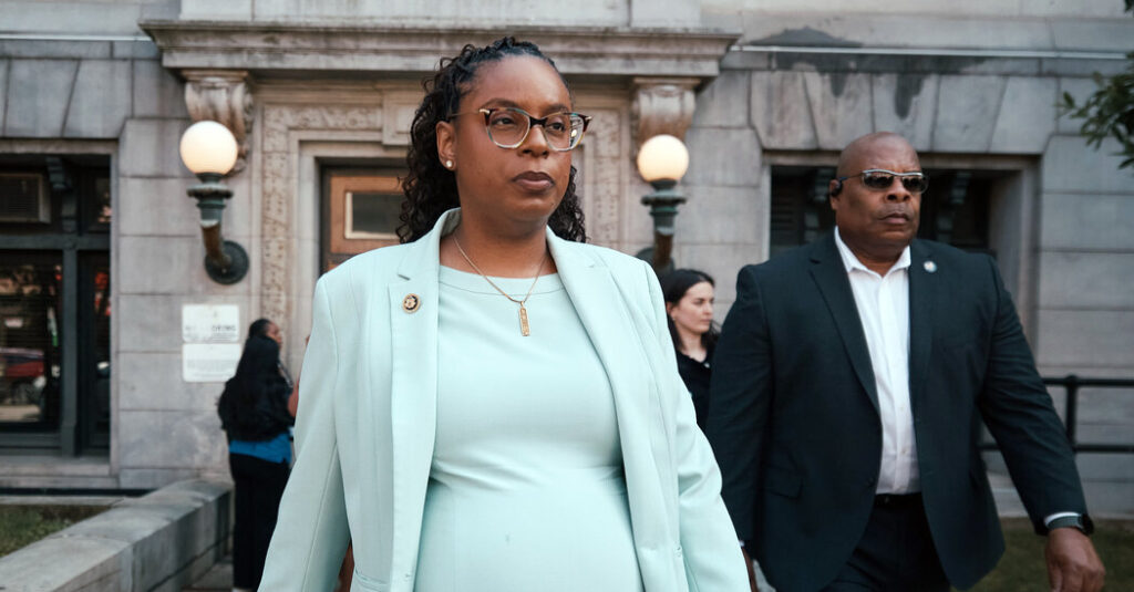 Pregnant and Running for Re-election, a Democrat Faces U.S. Prosecution