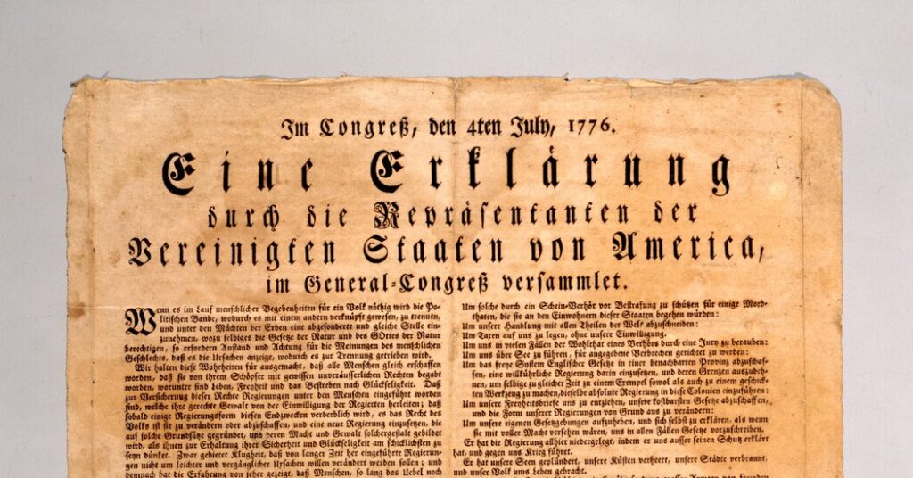 For the U.S.’s 250th Birthday, a German Declaration of Independence Goes on Show