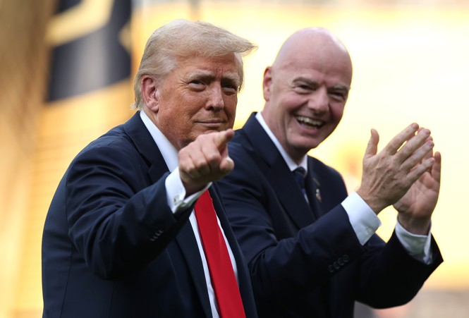 A photo of Donald Trump and Gianni Infantino