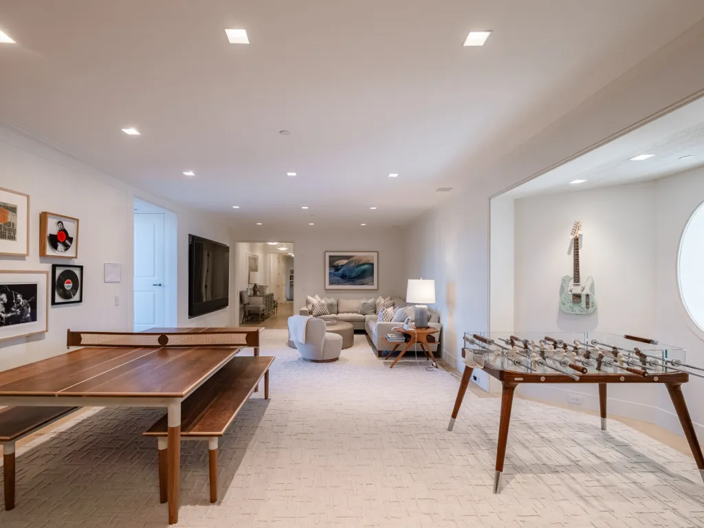 Built for entertaining, there's a game room for visitors.
