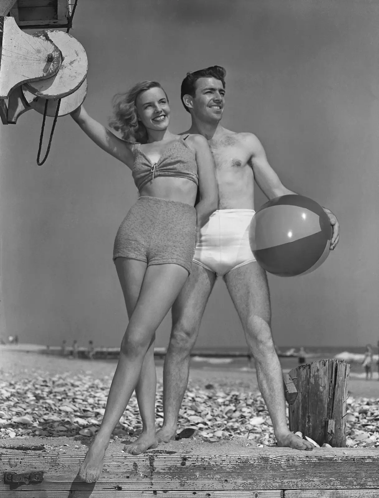 couple beach ball