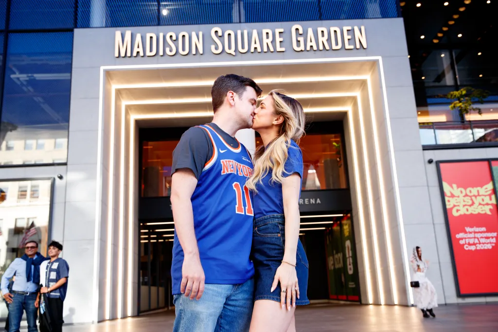 Alex and Danielle Kuchinskas outside Madison Square Garden