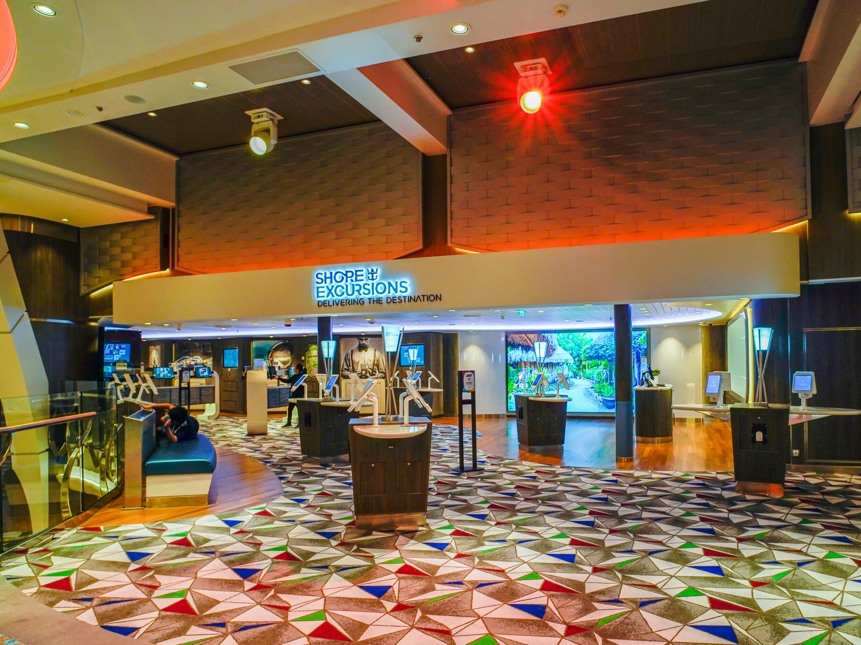 The shore excursions desk on a cruise ship