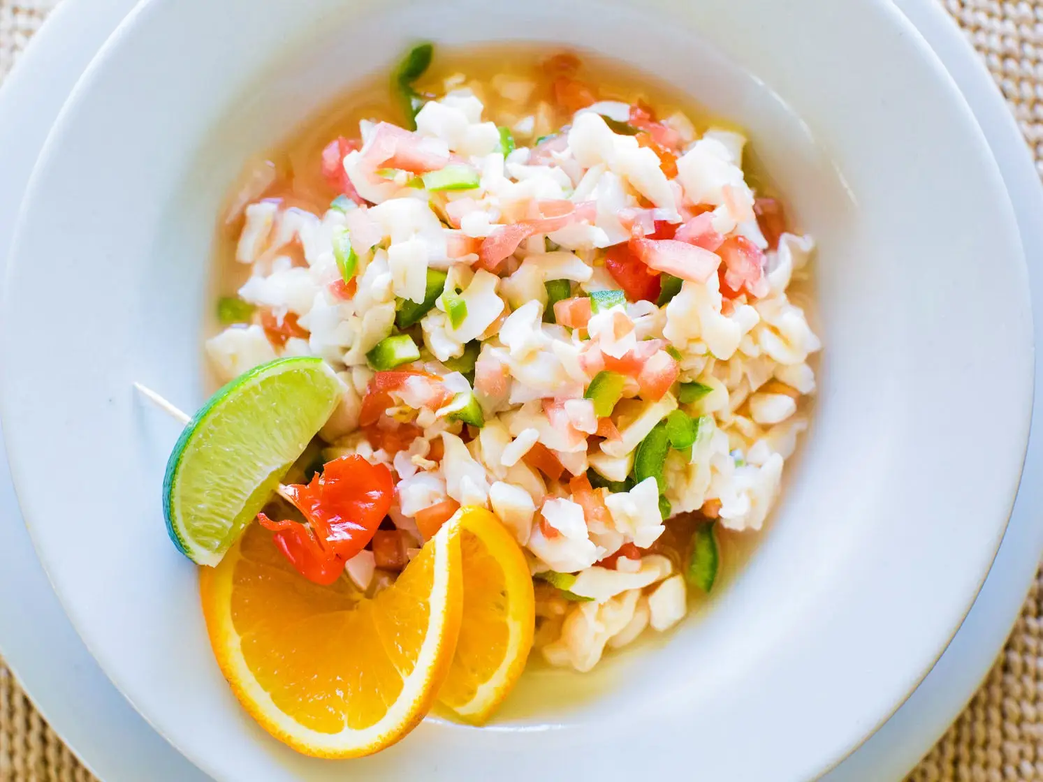 A Bahamian conch salad.
