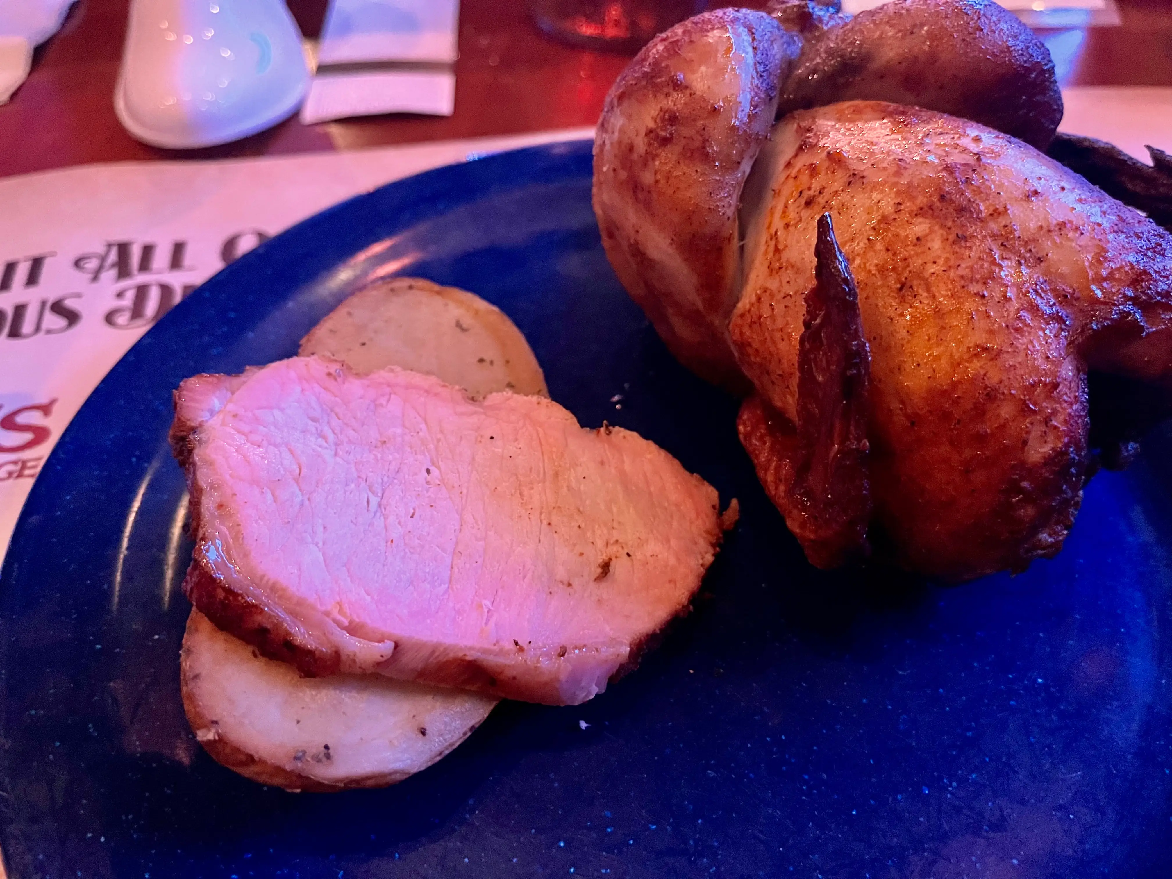 Dolly Parton's Stampede entree meats on plate