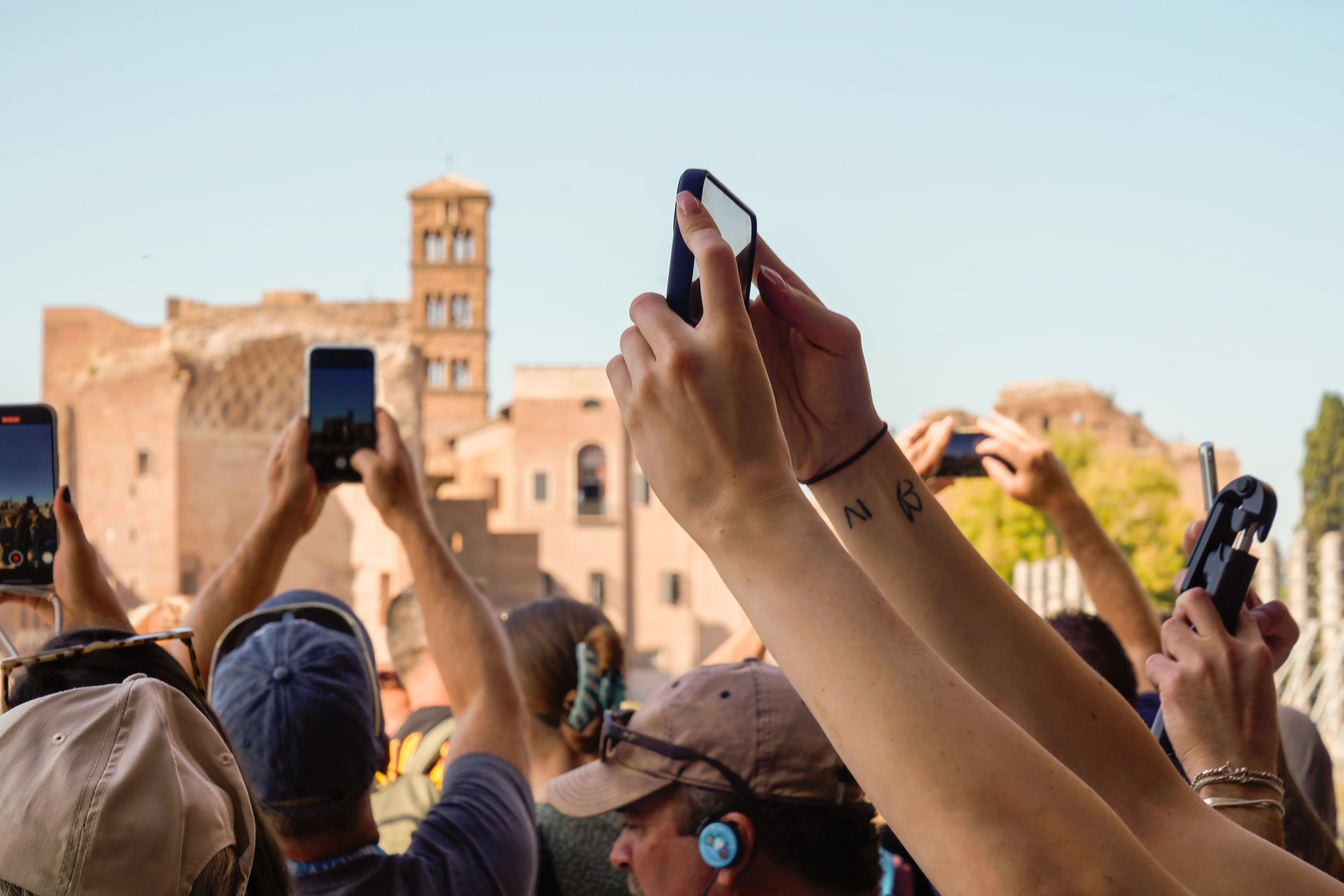 Crowds inside the Colosseum in Rome in October 2022.