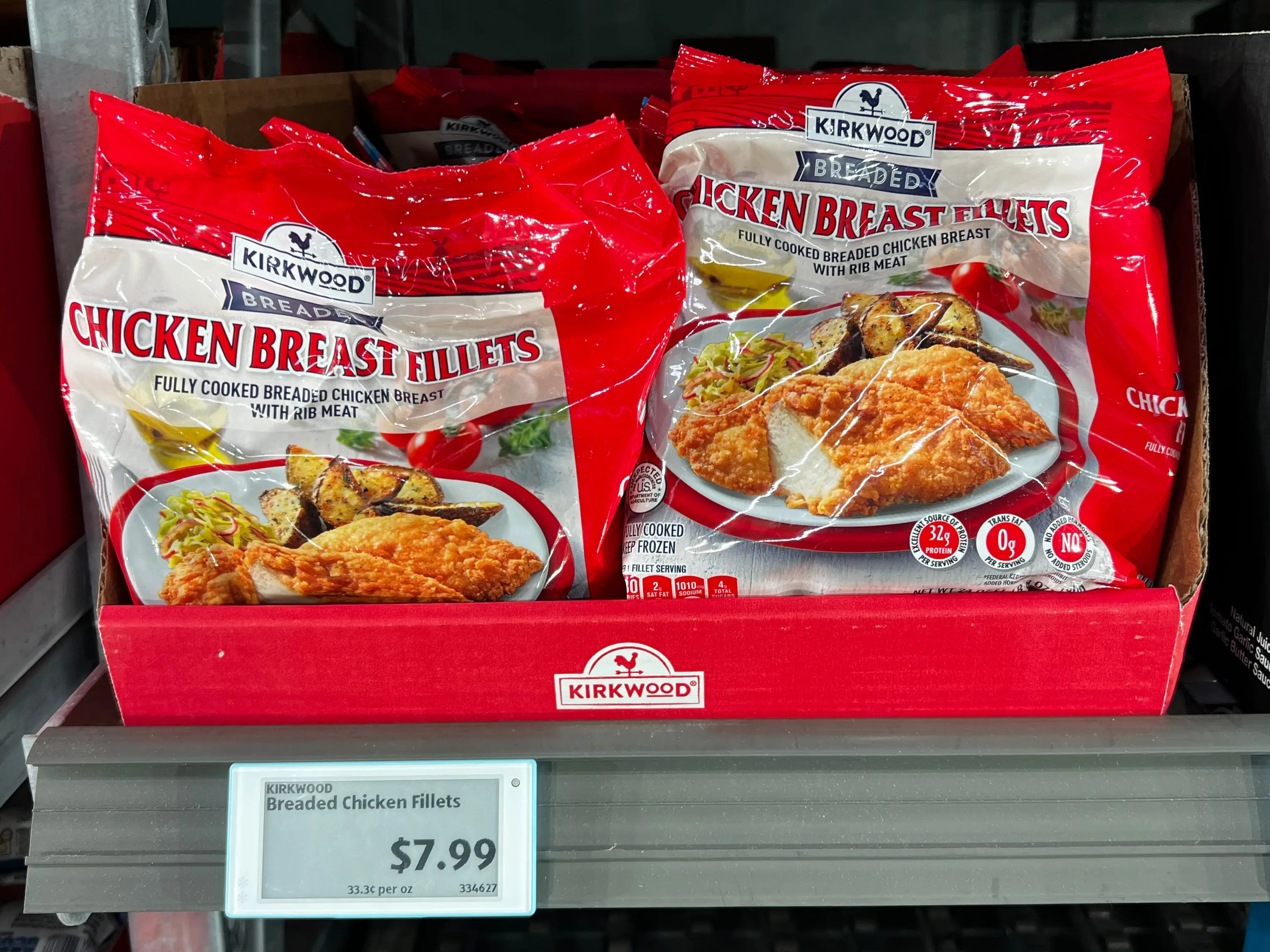 Kirkwood frozen chicken fillets at Aldi