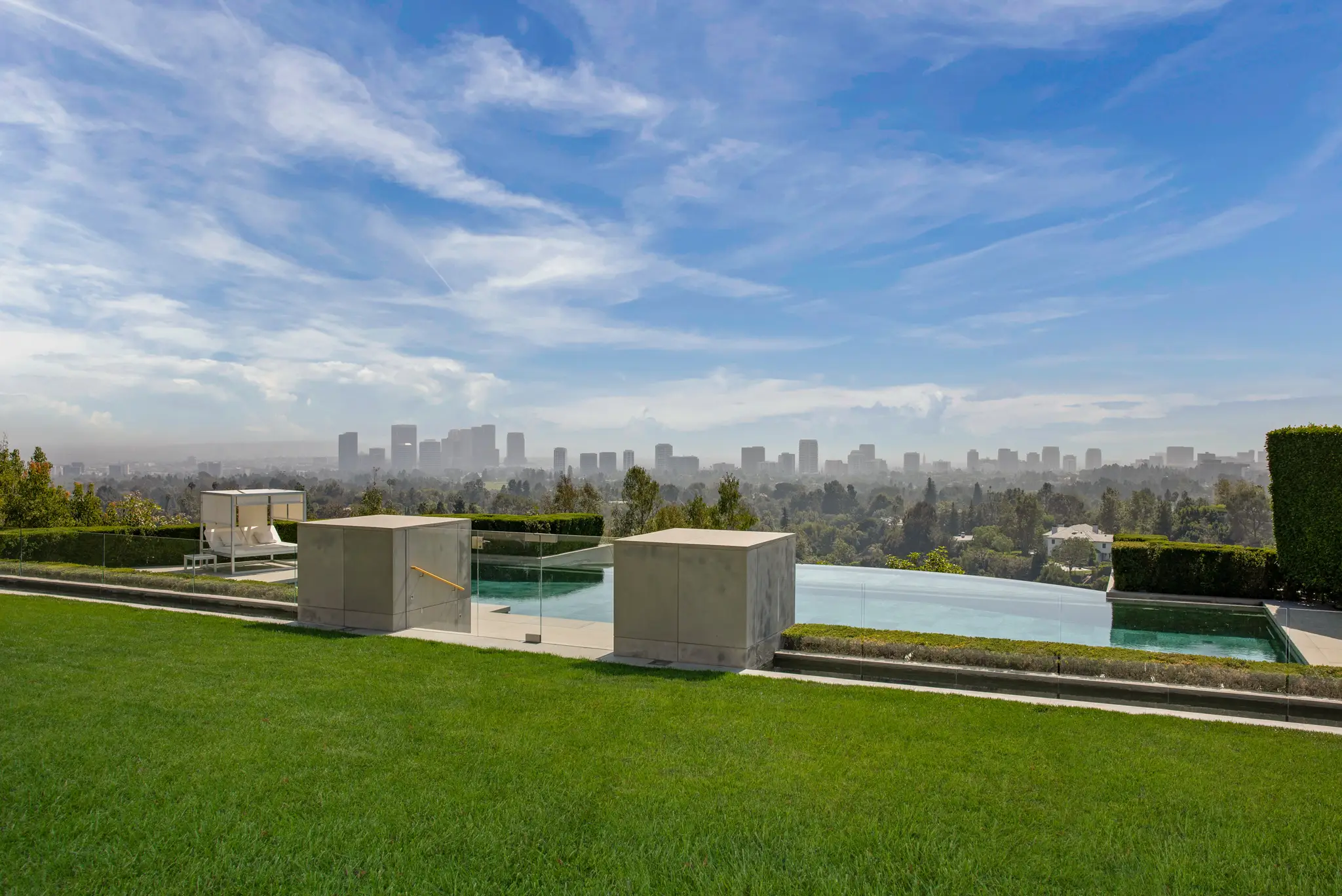 backyard and pool of the pritzker estate
