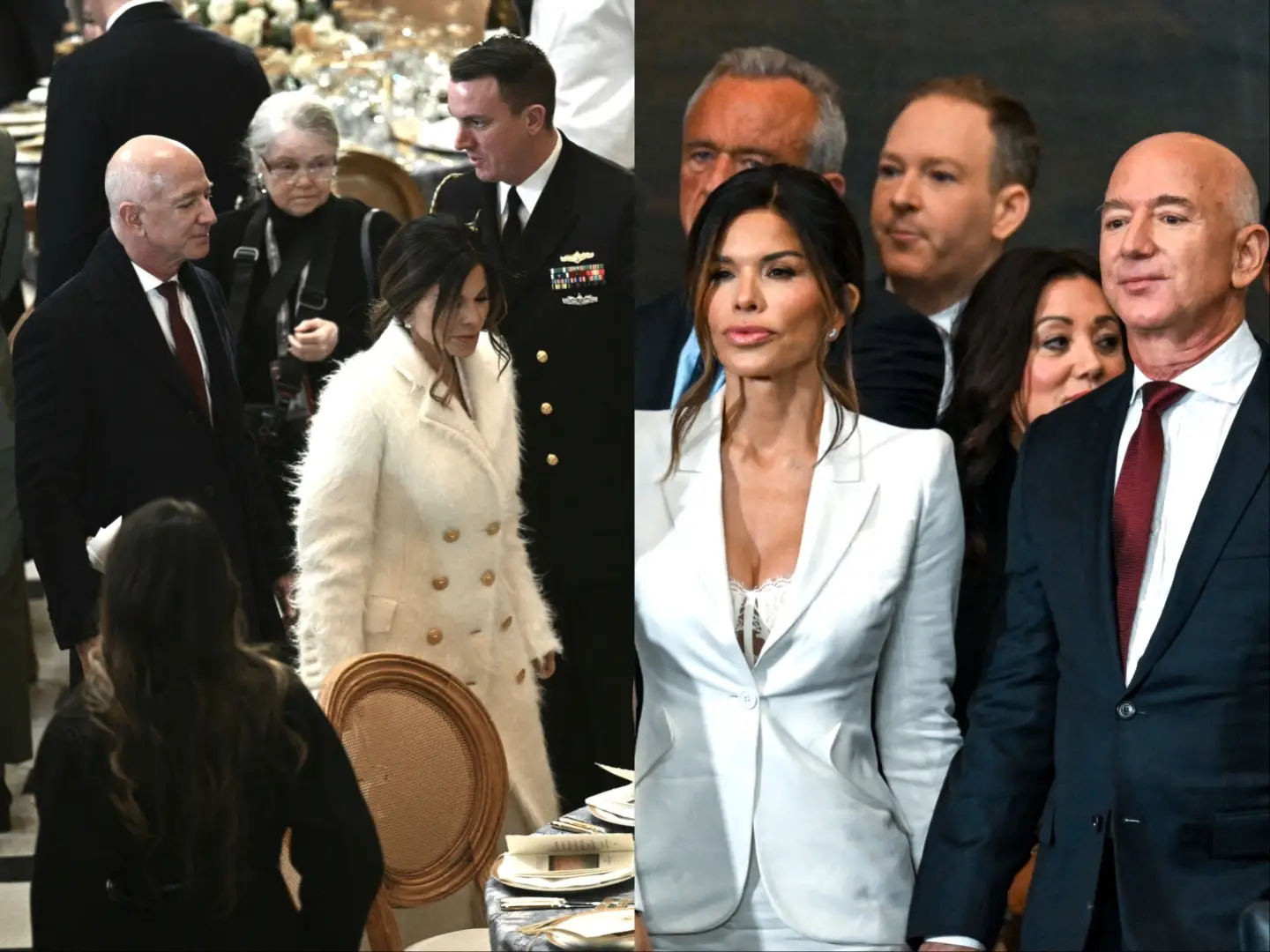 Lauren Sánchez and Jeff Bezos attend Donald Trump's inauguration.
