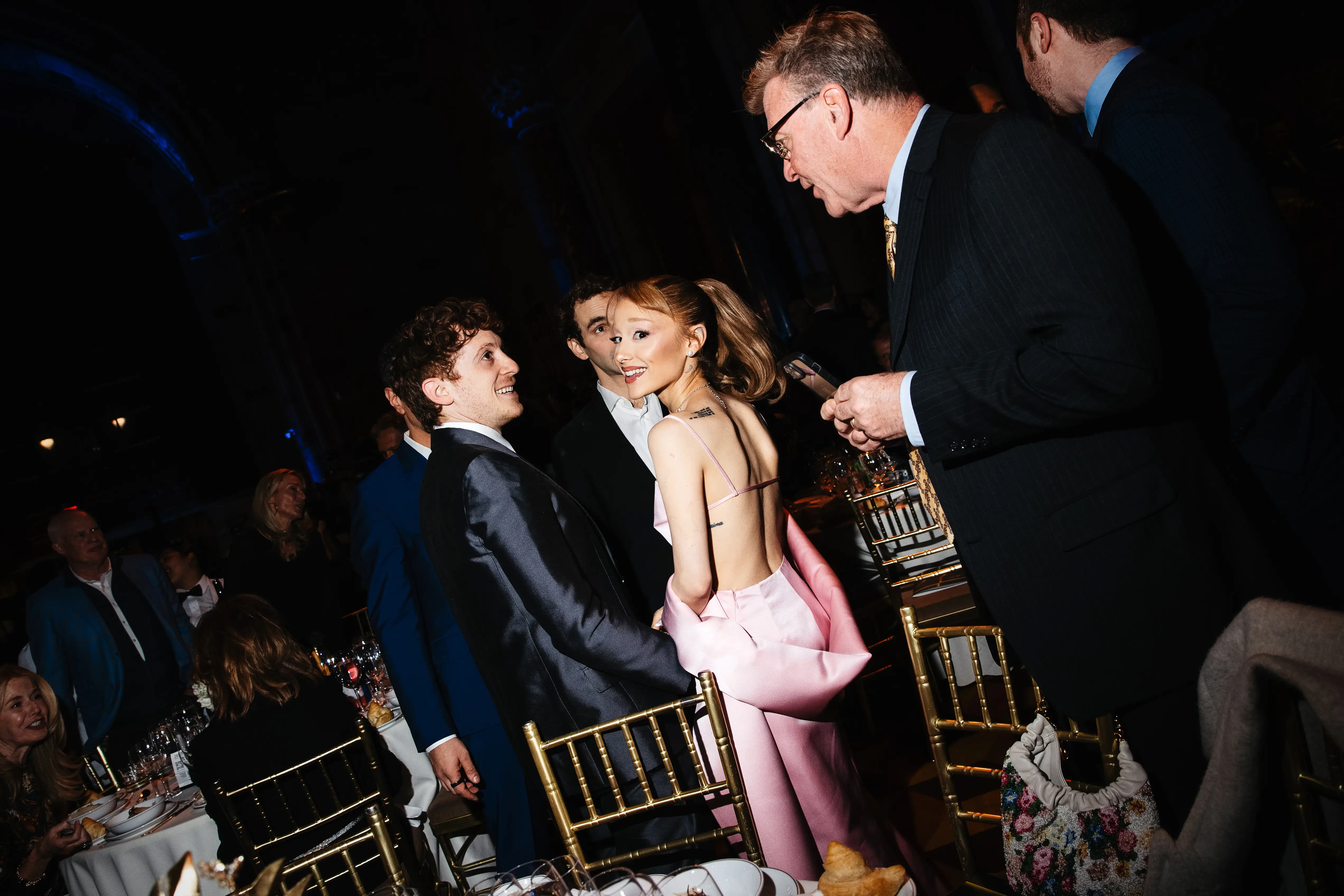 Ethan Slater and Ariana Grande at the 2025 National Board of Review Gala.