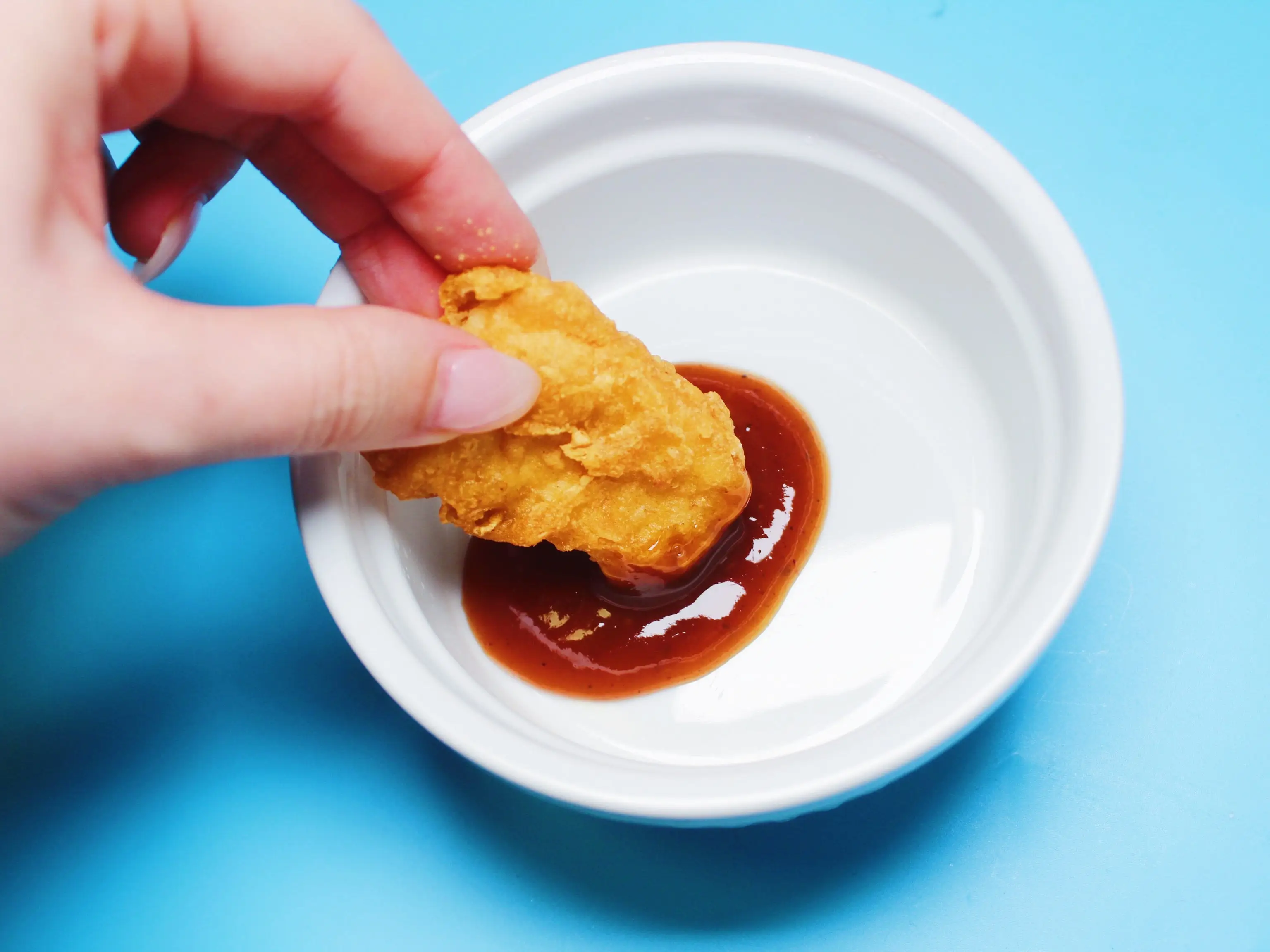 kraft barbecue sauce and chicken nugget