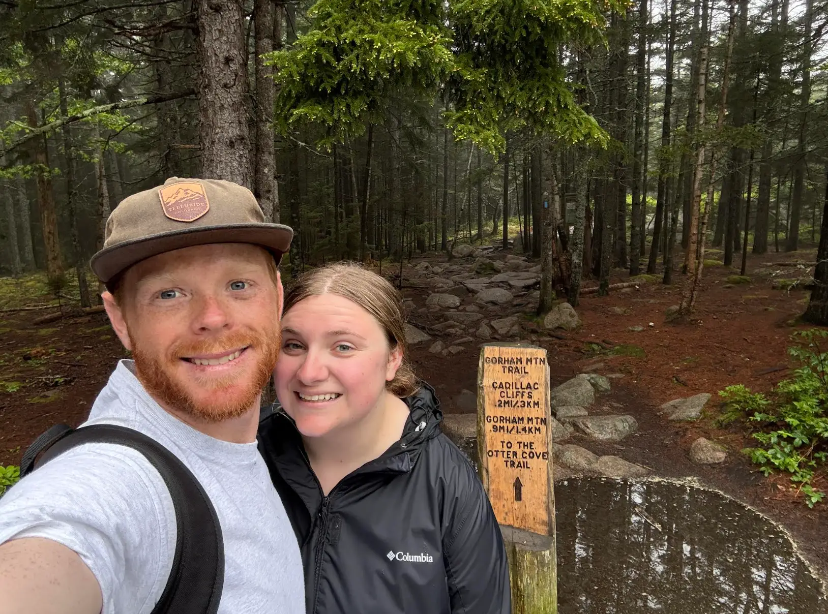 The writer and her boyfriend at Gorham Trail in Acadia National Park.