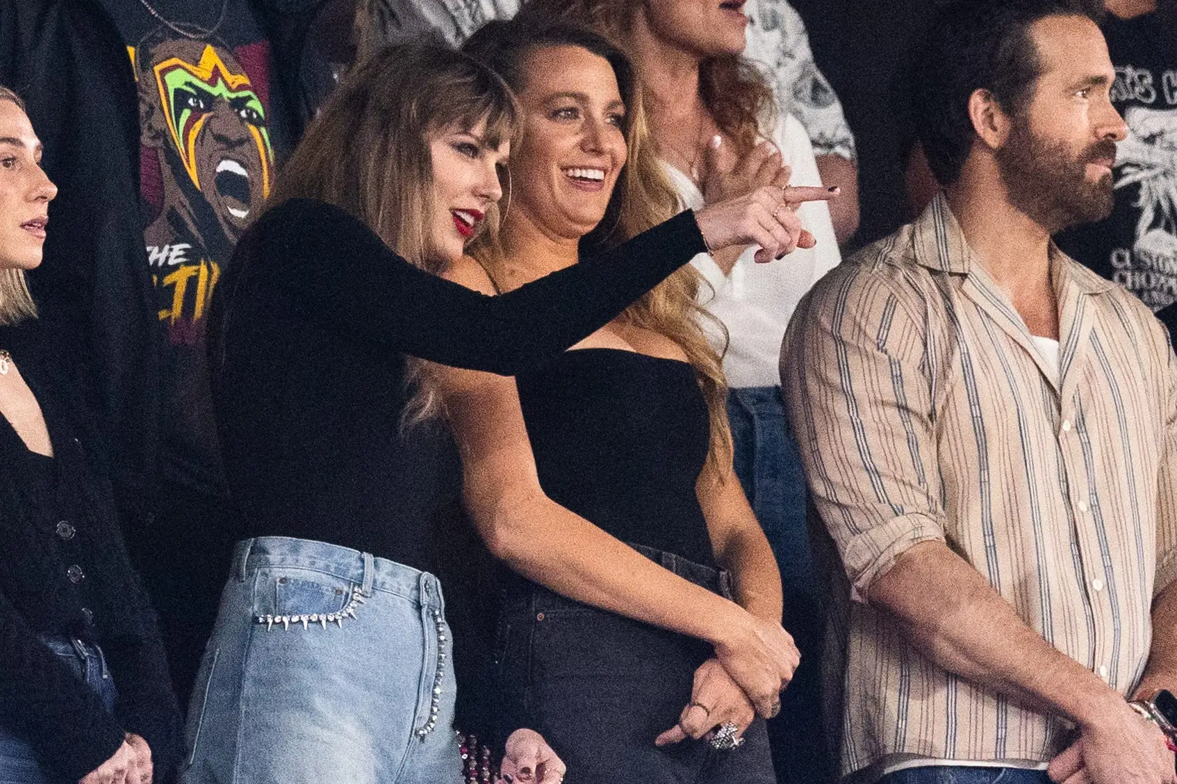 Taylor Swift and Blake Lively at a football game
