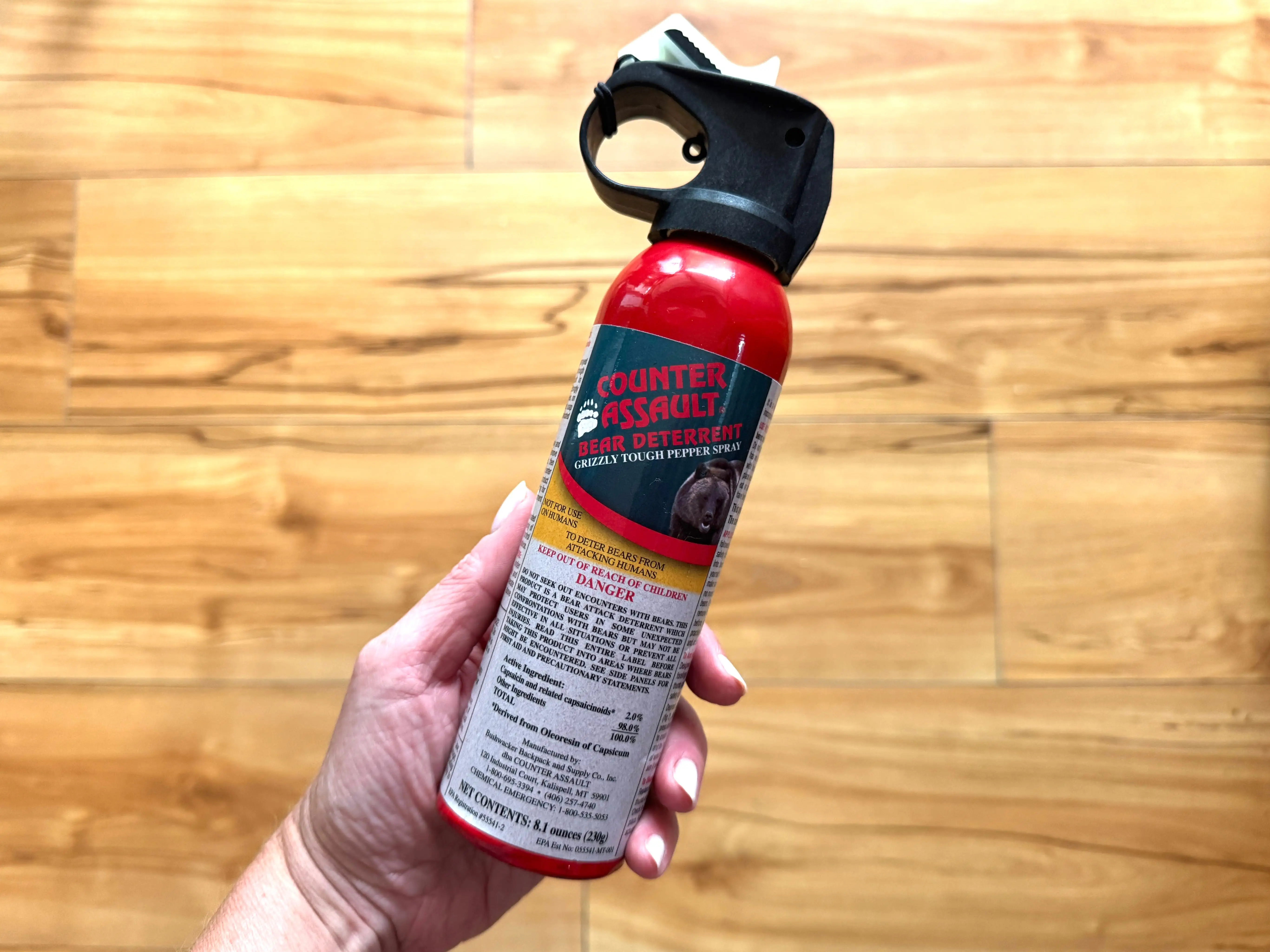 A can of bear spray.