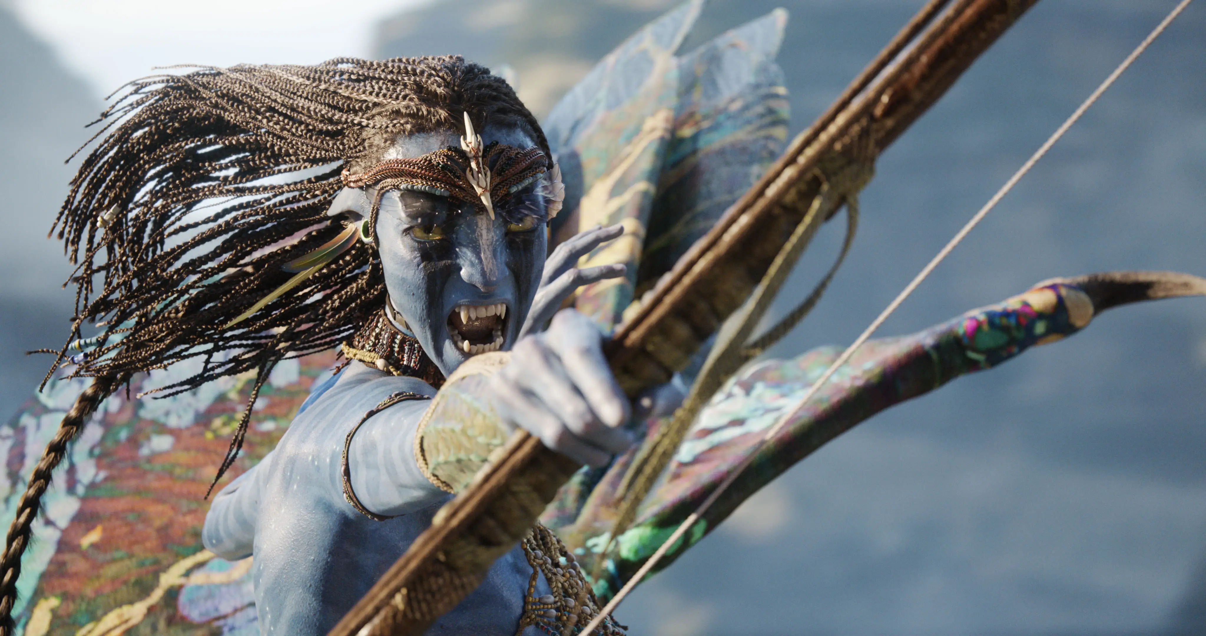 Firing a bow while screaming avatar fire and ash