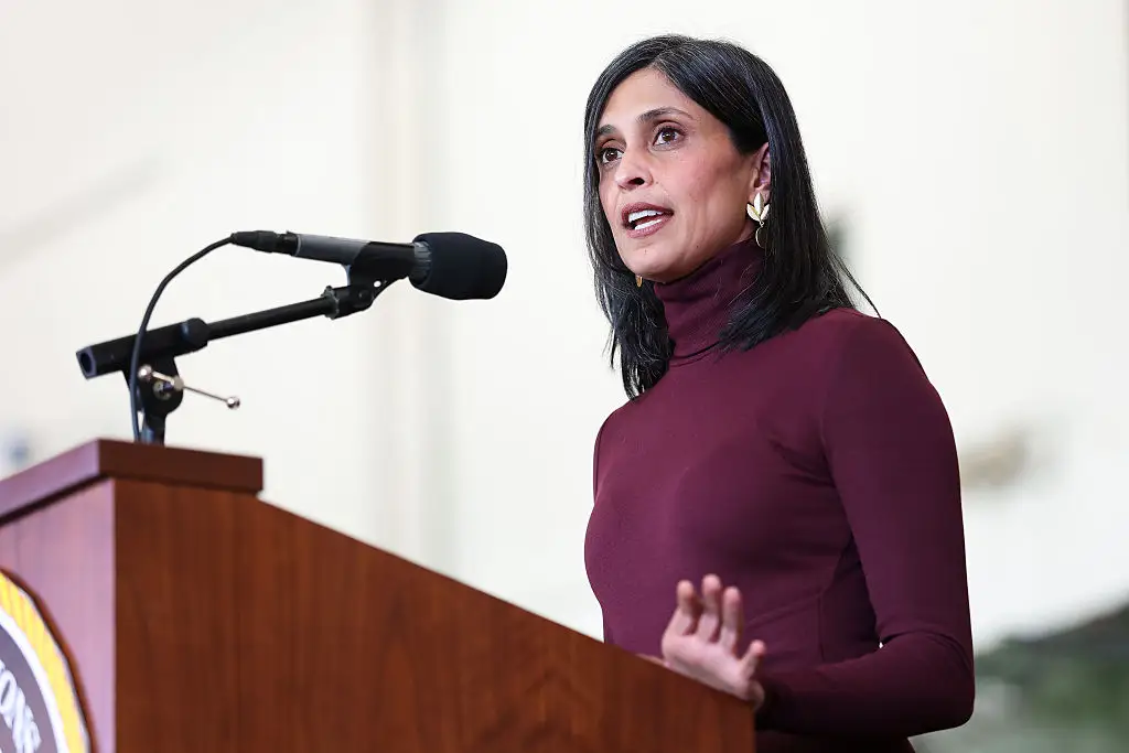 Usha Vance spoke to service members and their families in Jacksonville, North Carolina.
