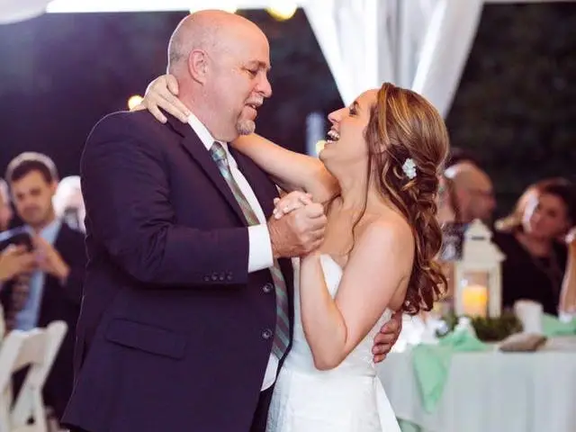 Dad and daughter dancing at wedding