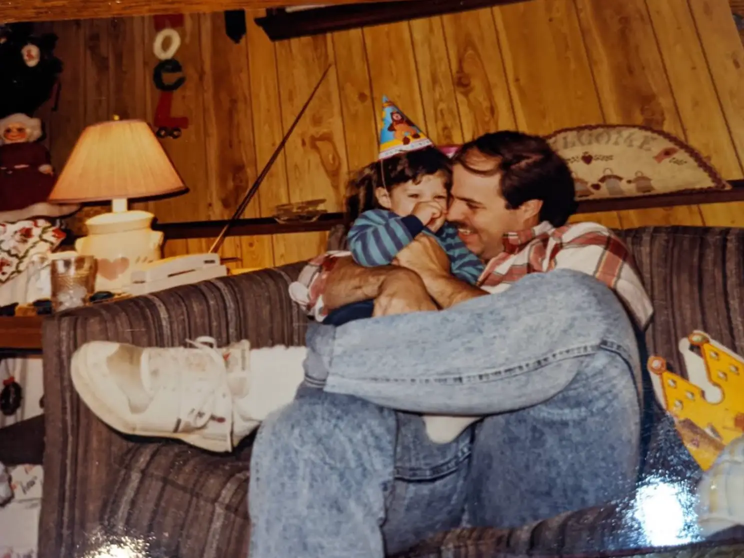 Old photo of dad and daughter