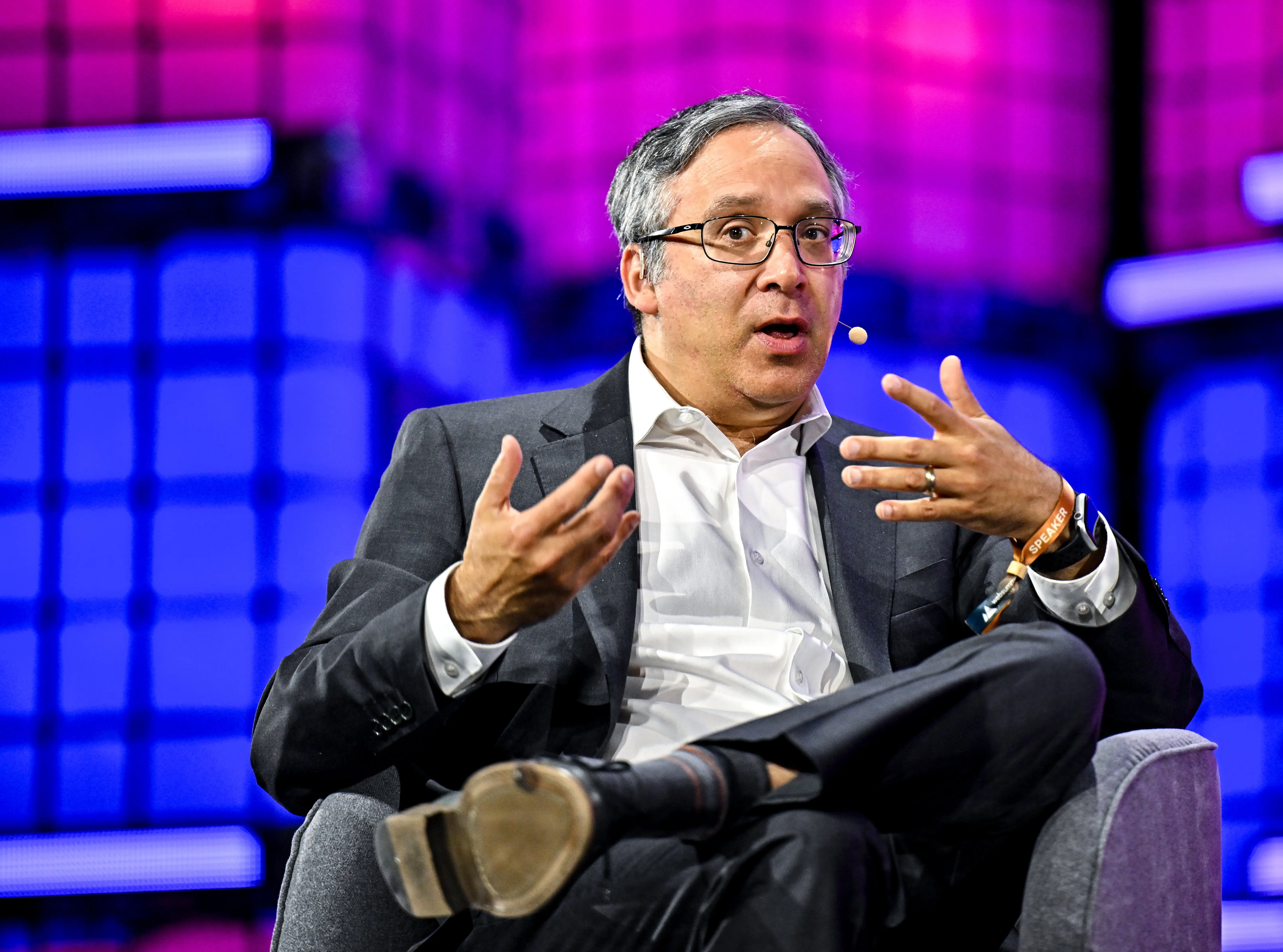 Author and AI researcher Gary Marcus speaking at an event.