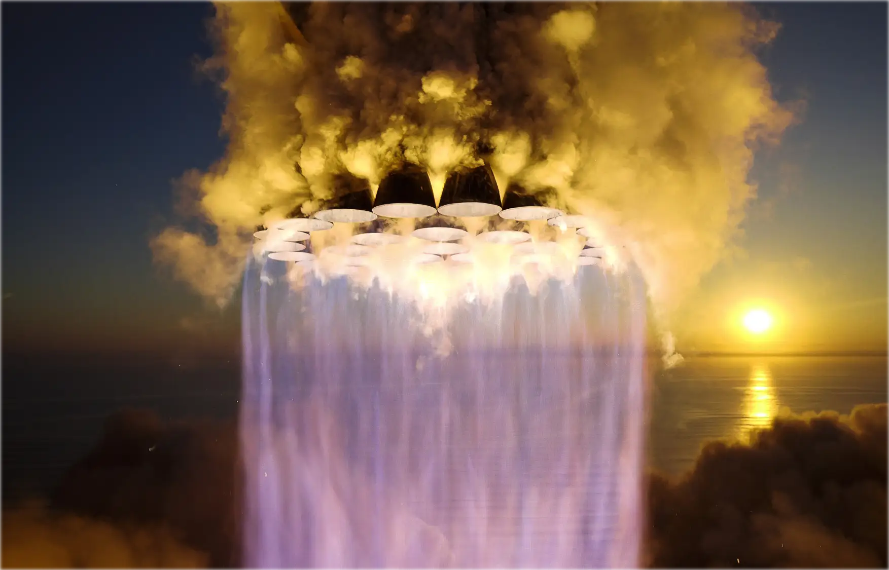 A SpaceX rocket firing