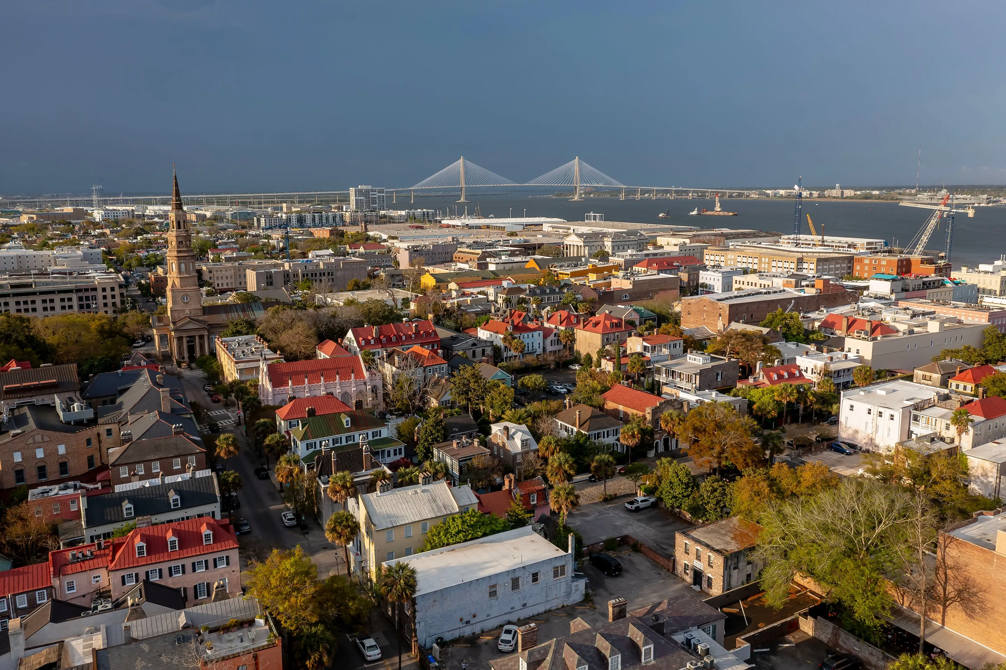 Aerial view of Charleston, South Carolina.
