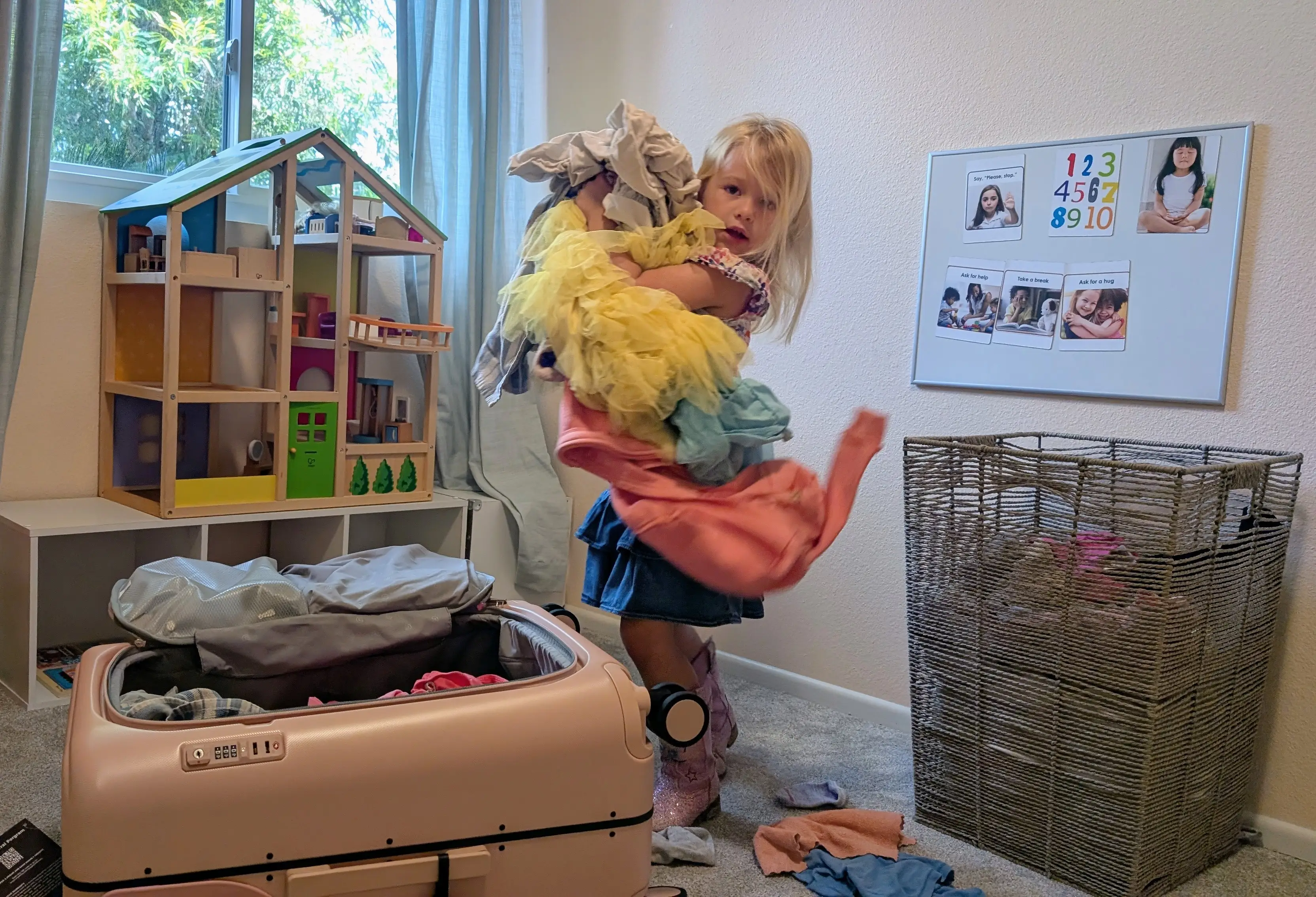 Girl packing