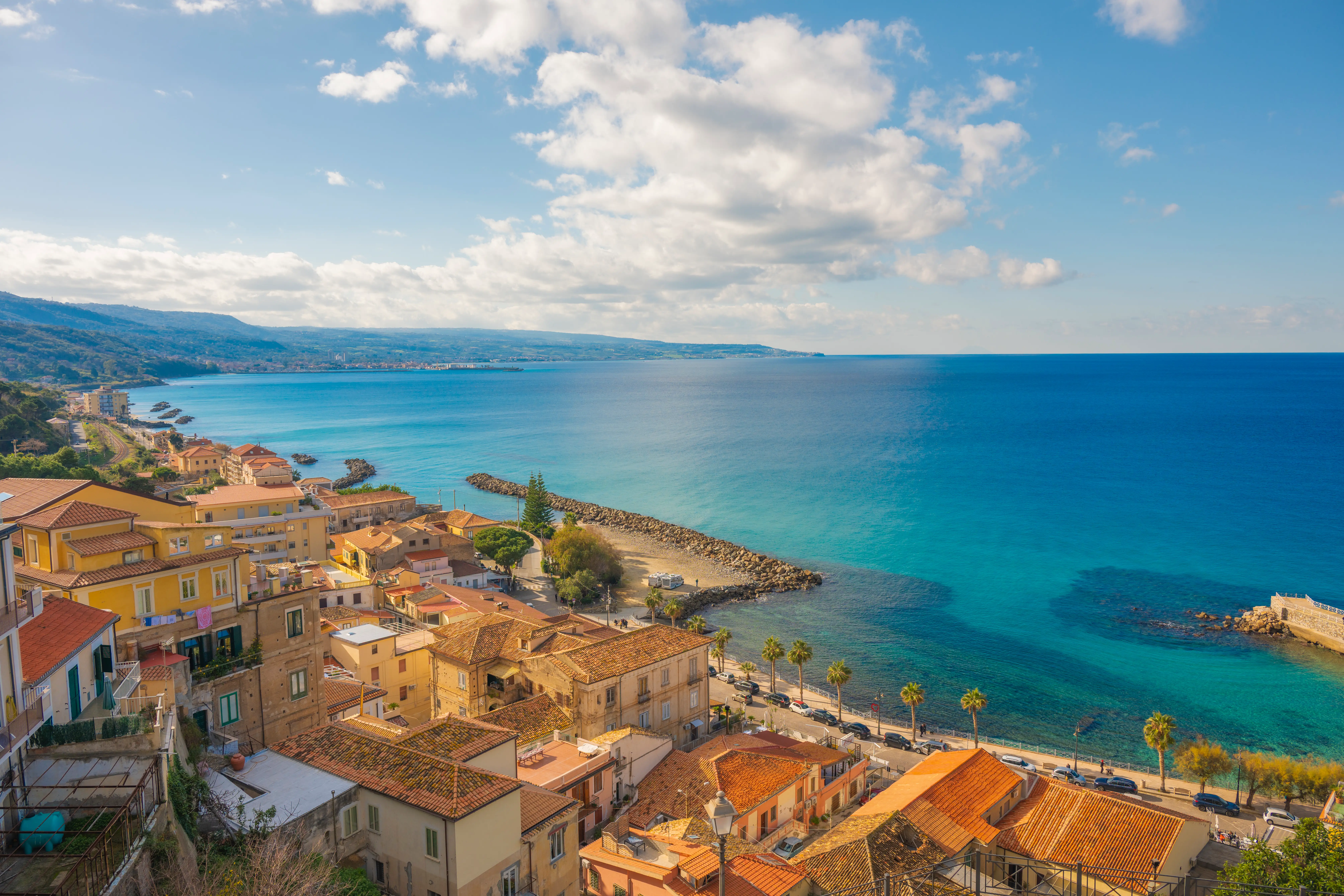 View of the water from Calabria, Italy