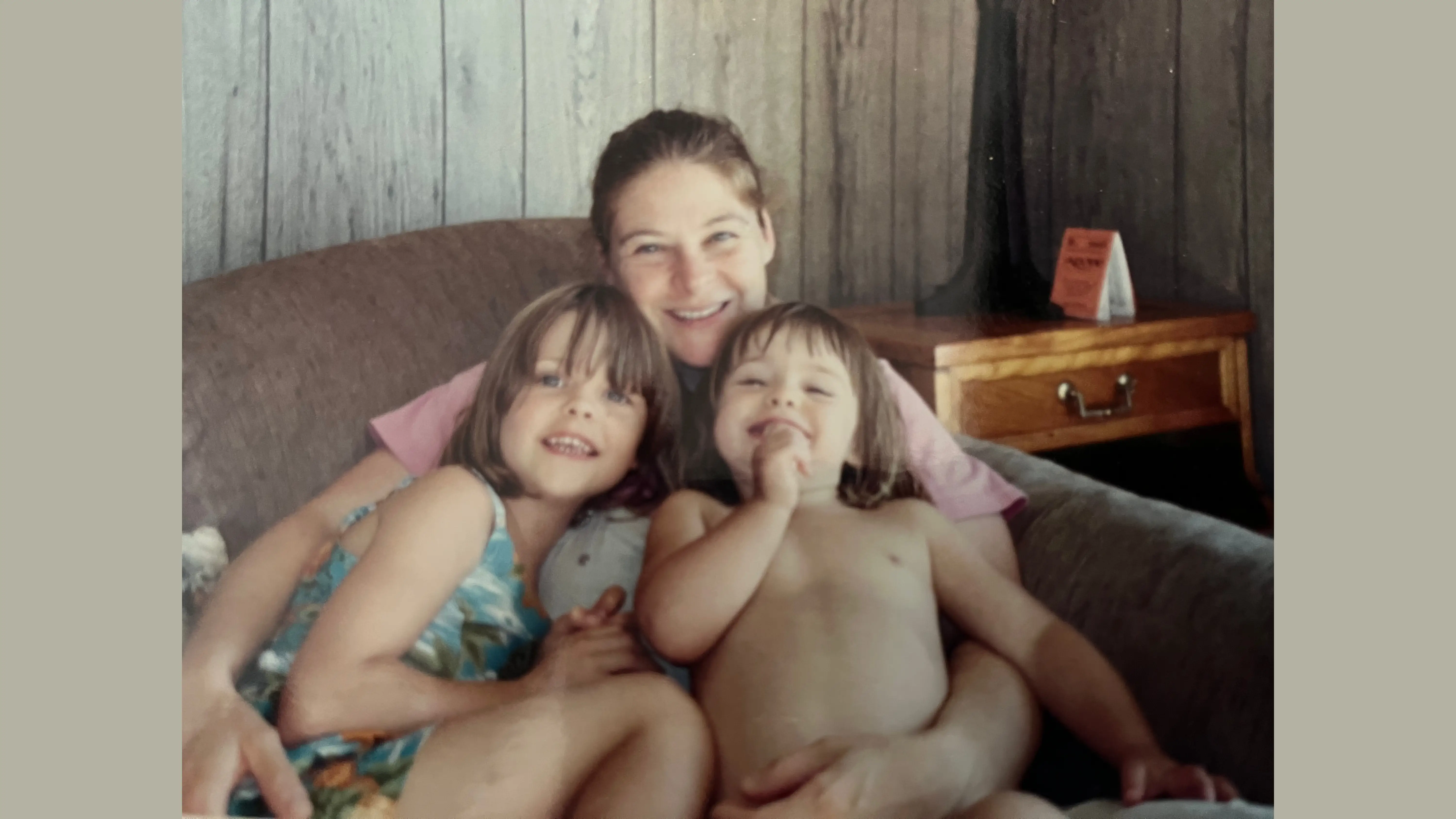old photo mom with kids